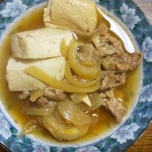 豚薄切り肉で☆肉豆腐